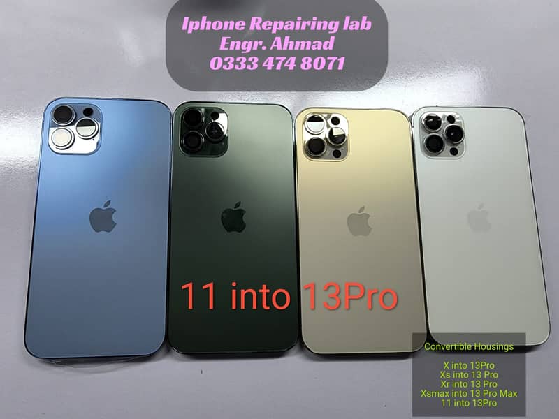 iphone x xs xr convert into 12 13 pro max housing casing body back 12