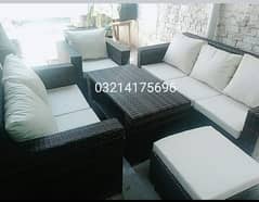 OUTDOOR GARDEN RATTAN UPVC FURNITURE SOFA SET CHAIRS TABAL UMBRELLA