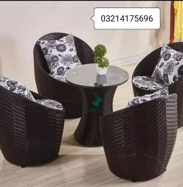 OUTDOOR GARDEN RATTAN UPVC FURNITURE SOFA SET CHAIRS TABAL UMBRELLA 6