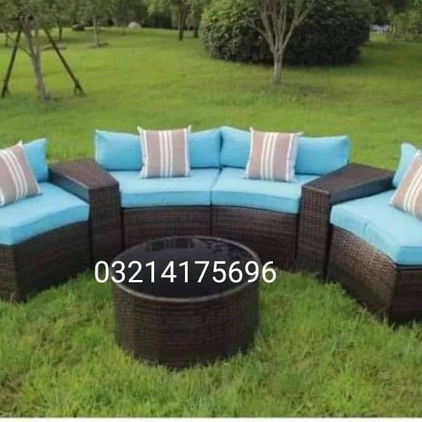 OUTDOOR GARDEN RATTAN UPVC FURNITURE SOFA SET CHAIRS TABAL UMBRELLA 12