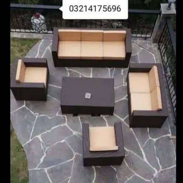 OUTDOOR GARDEN RATTAN UPVC FURNITURE SOFA SET CHAIRS TABAL UMBRELLA 13