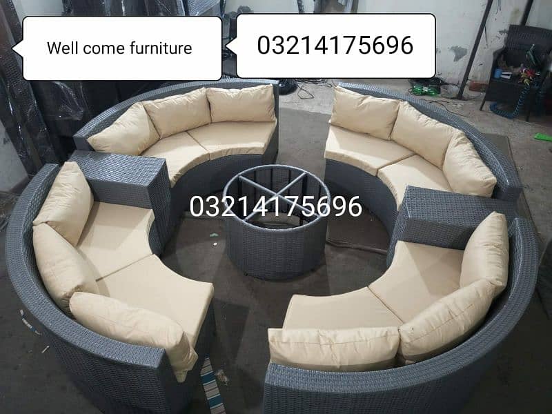 OUTDOOR GARDEN RATTAN UPVC FURNITURE SOFA SET CHAIRS TABAL UMBRELLA 14