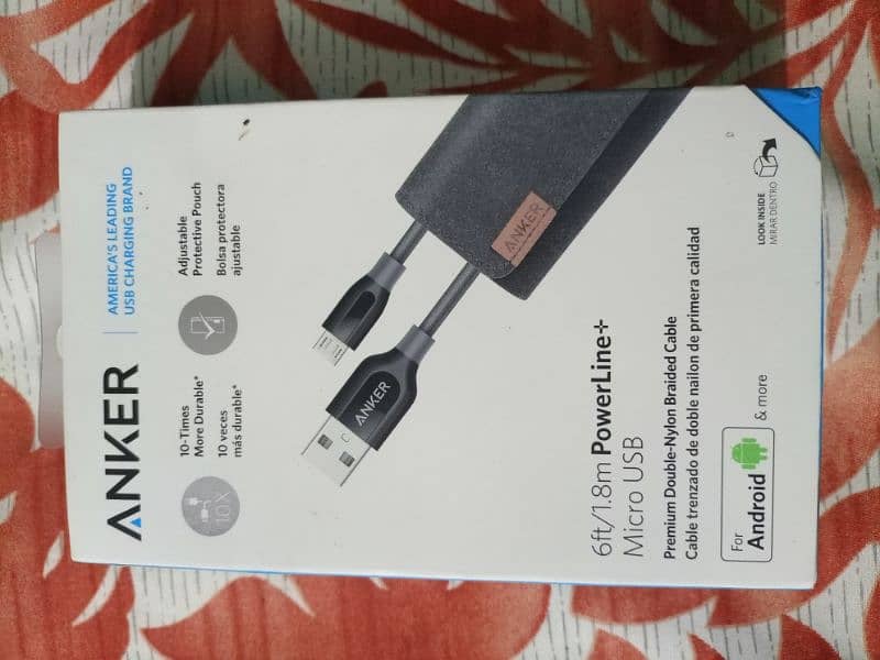 anker 6ft/1.8m powerline+micro USB cable 0