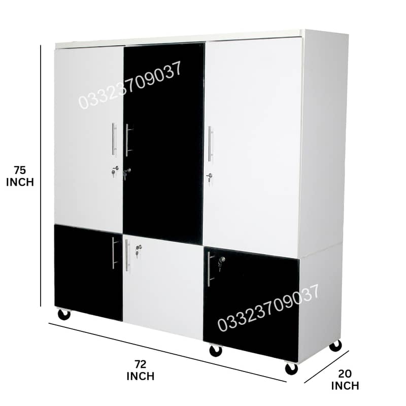 6x6 feet Wooden Cupboard, wardrobes In White & Black Color 0