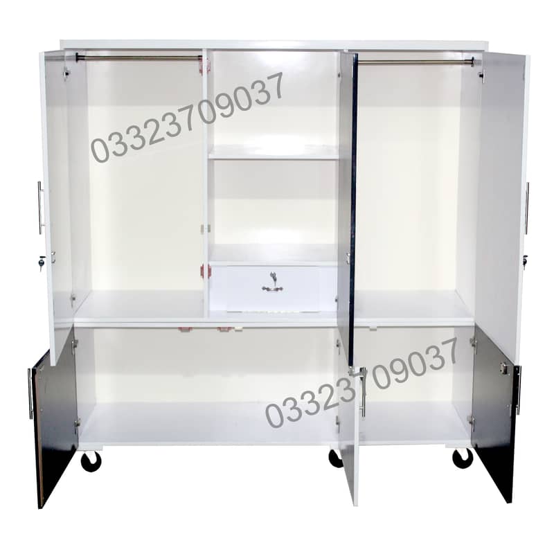 6x6 feet Wooden Cupboard, wardrobes In White & Black Color 1