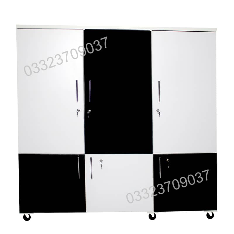 6x6 feet Wooden Cupboard, wardrobes In White & Black Color 2