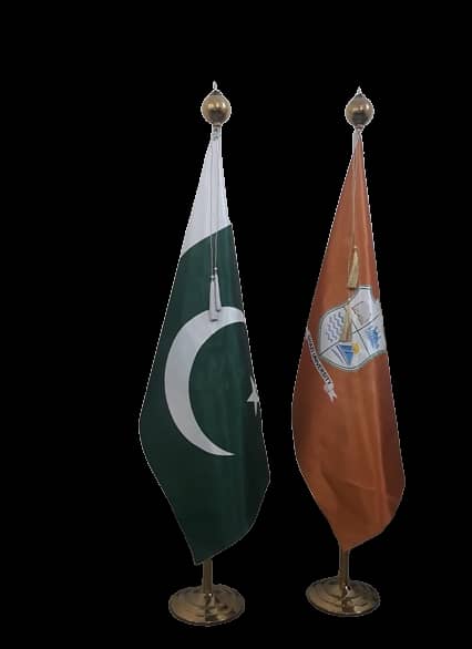 Azad Kashmir Flag for indoor use and Golden Pole  | Table Flag 9