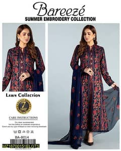 3 pcs embroidered Lawn Suit