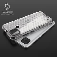 Realme C21 Case Honeycomb Transparent Bumper Rugged Armor Case