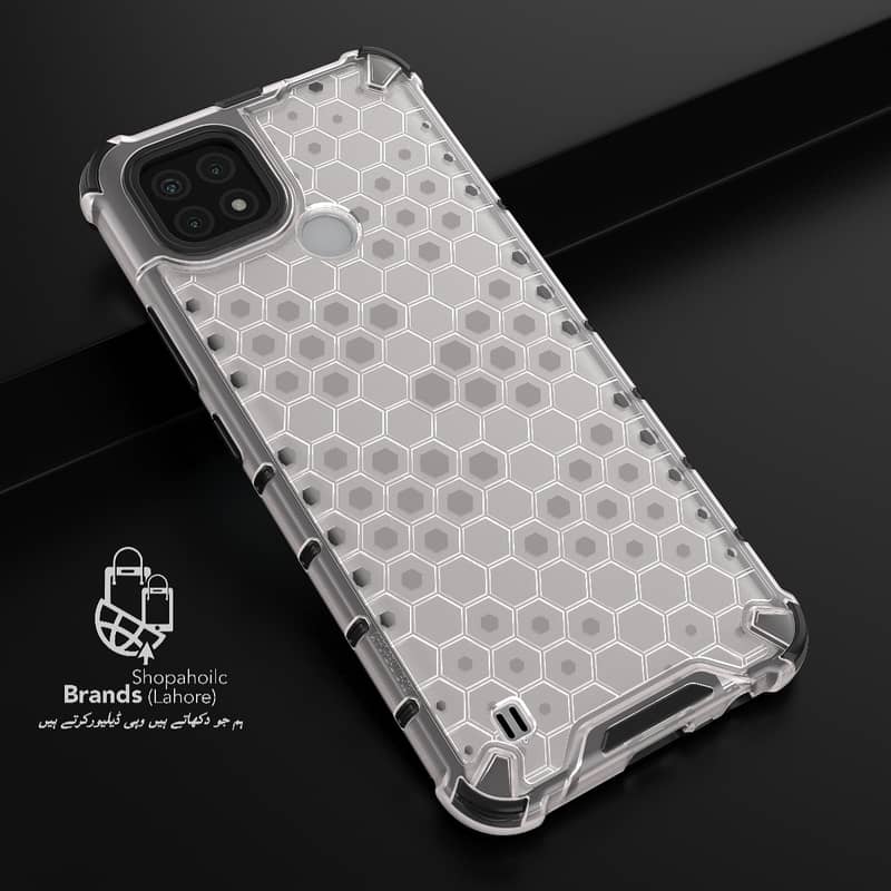 Realme C21 Case Honeycomb Transparent Bumper Rugged Armor Case 2