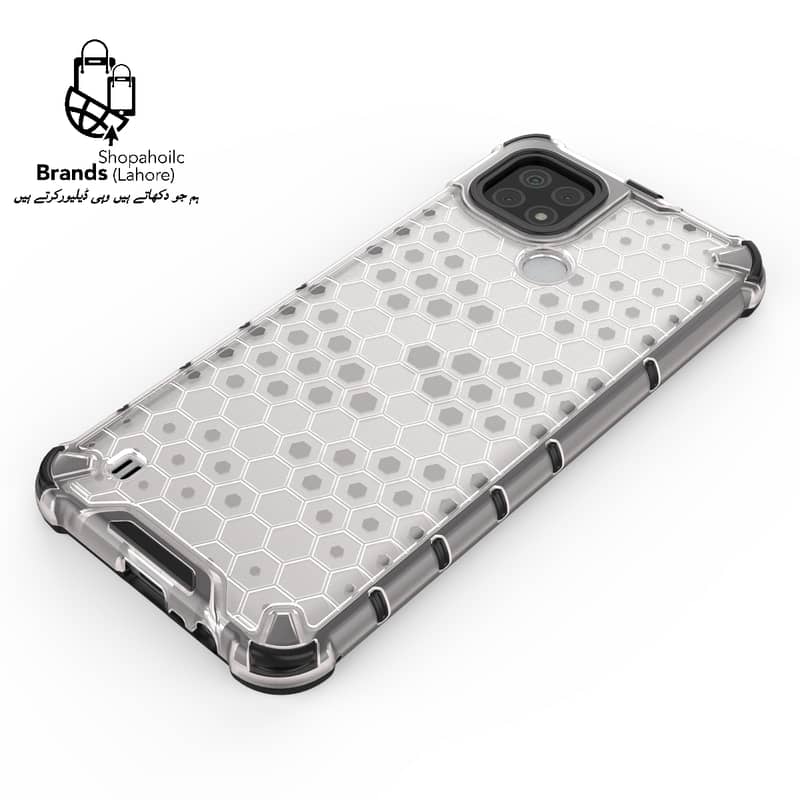 Realme C21 Case Honeycomb Transparent Bumper Rugged Armor Case 7