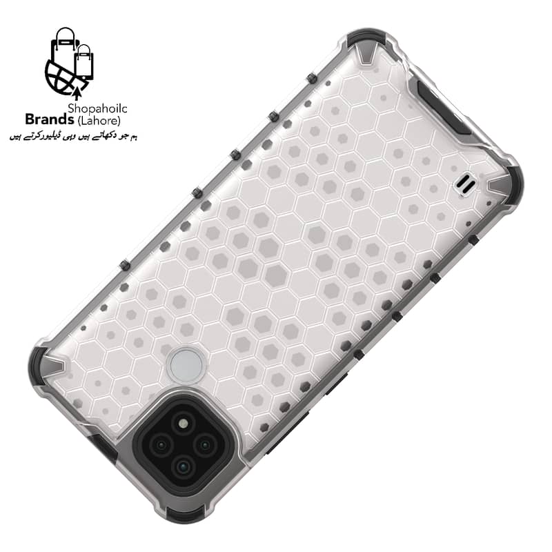 Realme C21 Case Honeycomb Transparent Bumper Rugged Armor Case 9