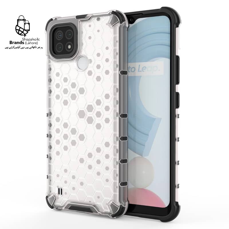 Realme C21 Case Honeycomb Transparent Bumper Rugged Armor Case 10