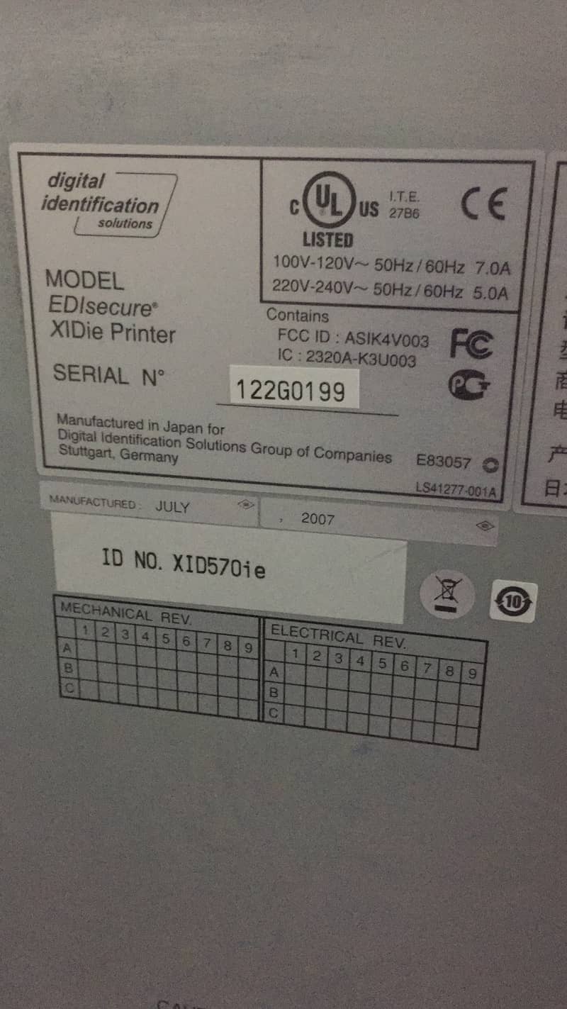 PVC RFID Card Printer XID Edisecure 580ie Made in Japan 6