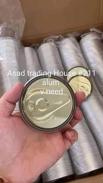Tin can, ring pull cap, aluminum pouches, basil seeds, stabilizer 13