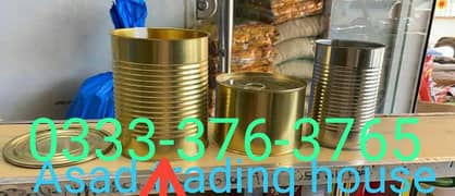 Tin can, ring pull cap, aluminum pouches, basil seeds, stabilizer