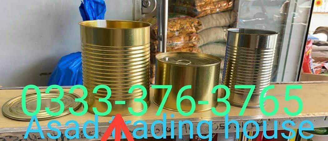 Tin can, ring pull cap, aluminum pouches, basil seeds, stabilizer 0