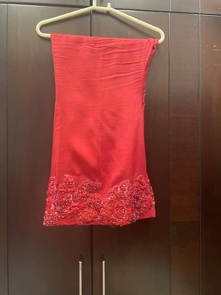 red chiffon frock with trouser 2