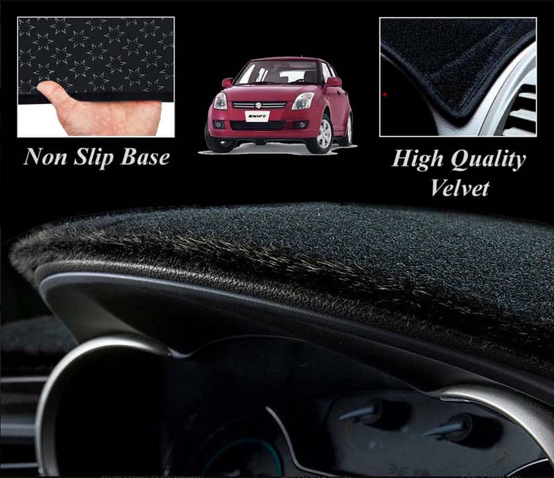 Velvet Dashboard Cover (Mats) Non Slip With Home Delivery on COD 7
