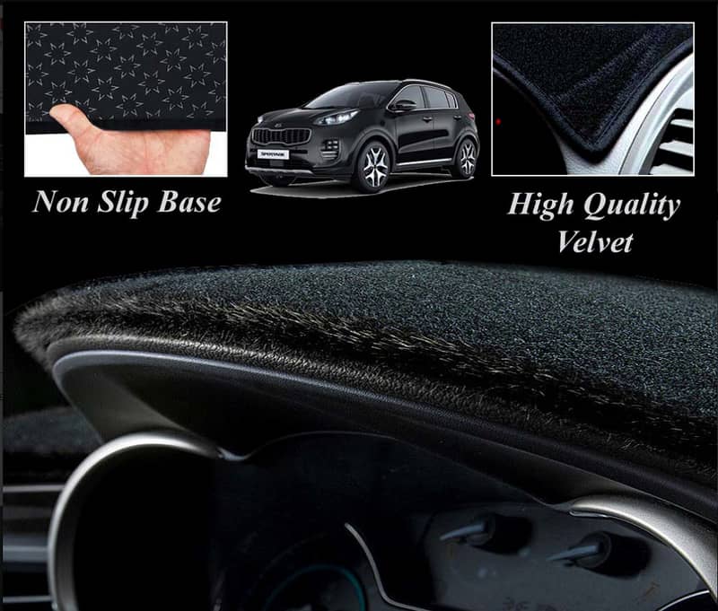 Velvet Dashboard Cover (Mats) Non Slip With Home Delivery on COD 9