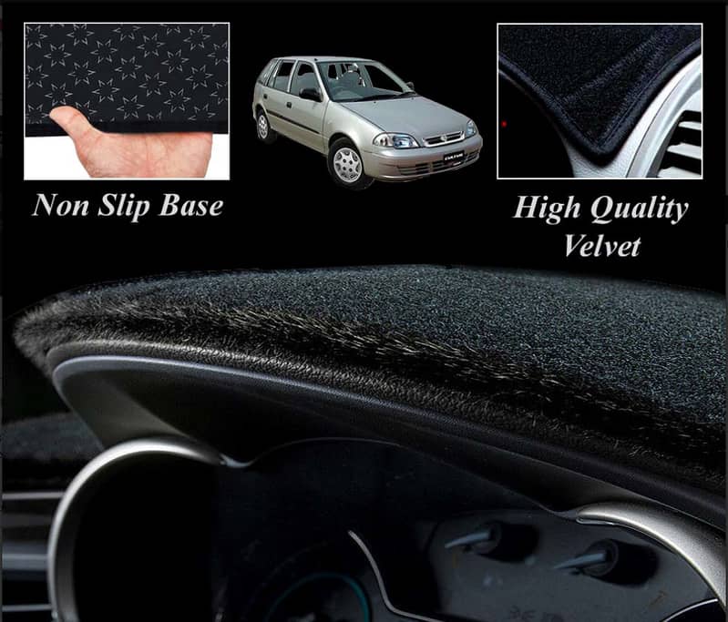 Velvet Dashboard Cover (Mats) Non Slip With Home Delivery on COD 10