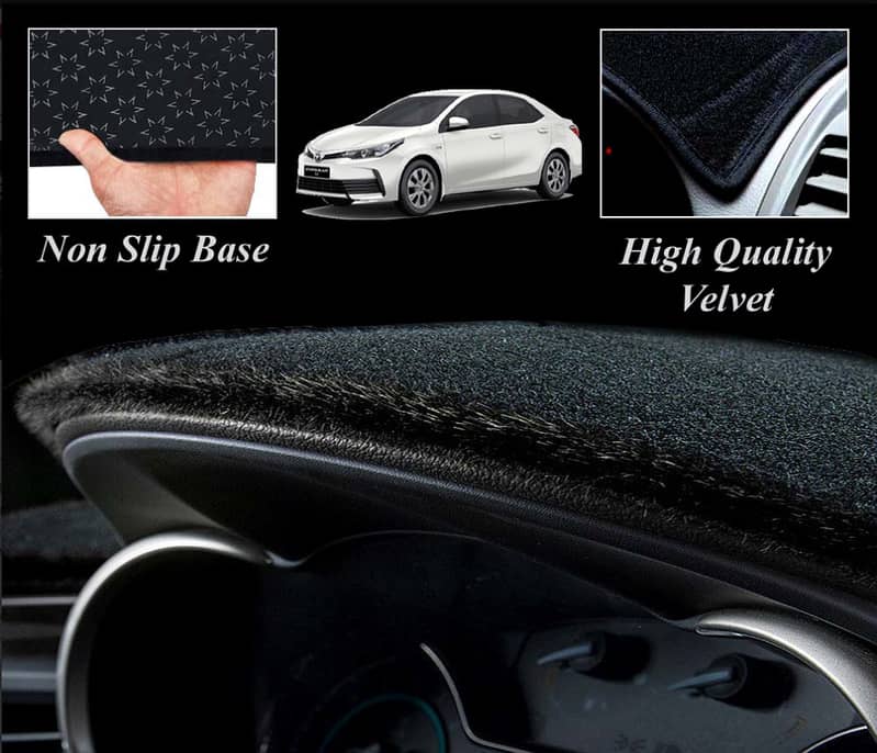 Velvet Dashboard Cover (Mats) Non Slip With Home Delivery on COD 11
