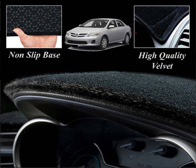 Velvet Dashboard Cover (Mats) Non Slip With Home Delivery on COD 12