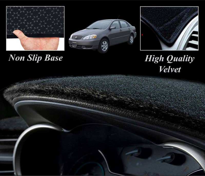 Velvet Dashboard Cover (Mats) Non Slip With Home Delivery on COD 13