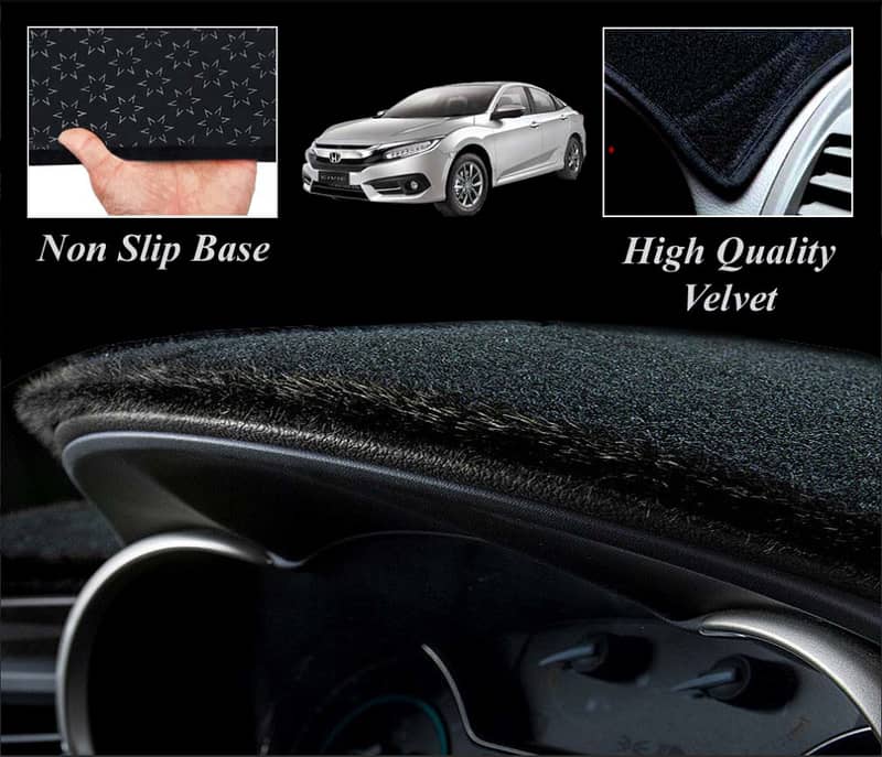 Velvet Dashboard Cover (Mats) Non Slip With Home Delivery on COD 14