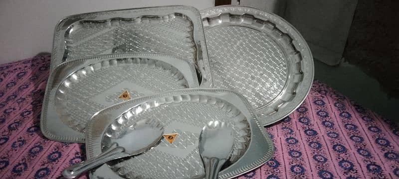 steel trays and tray spoon ( steel) 2