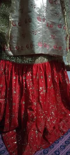 wedding gharara suit in bright red and purple color