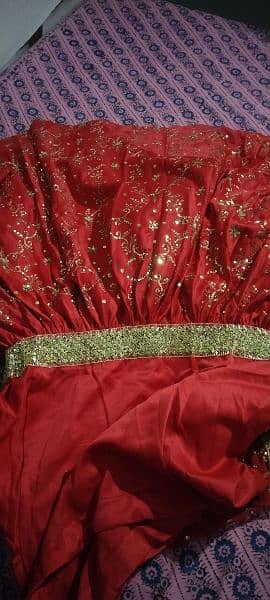 wedding gharara suit in bright red and purple color 4