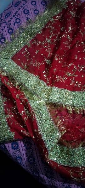 wedding gharara suit in bright red and purple color 5