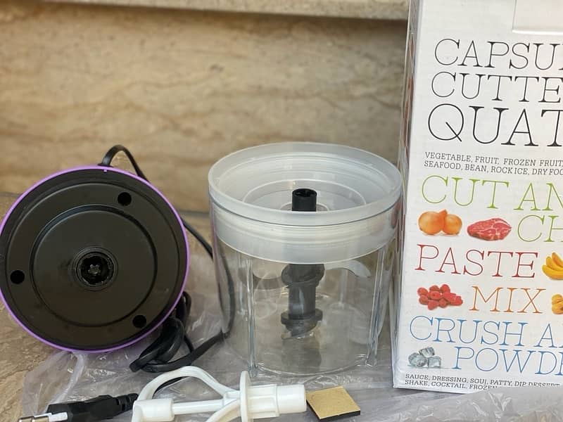 Capsule Cutter Quatre Mini Electric Multipurpose Food Chopper 9