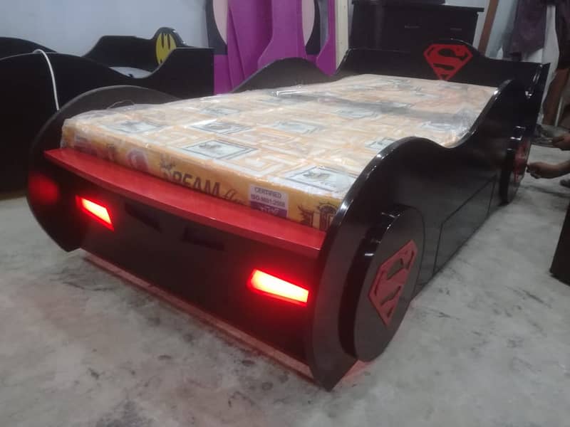 Superman Brand New Single Car Bed for Boys, Factory Outlet 3