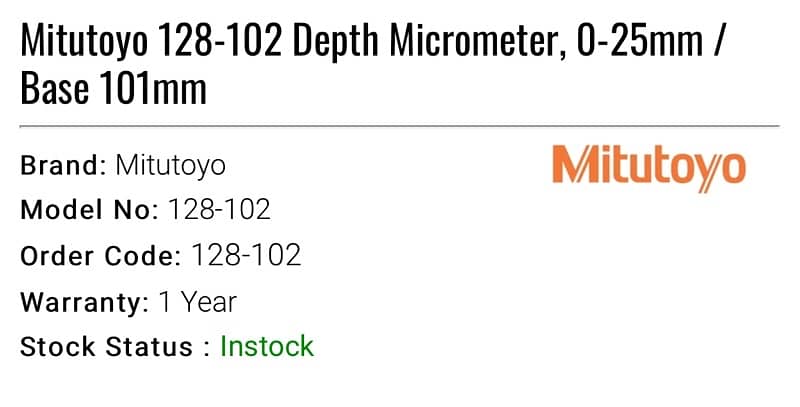 Mitutoyo original Japan depth micrometer 12