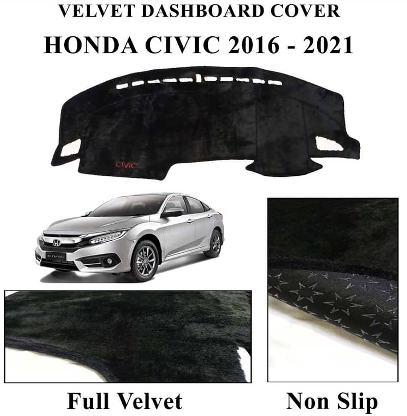 Velvet Dashboard Cover (Mats) Non Slip With Home Delivery on COD 8
