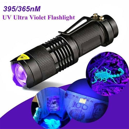 Zoomable Led UV Flashlight Torch Ultra Violet Light UV 395nm 1
