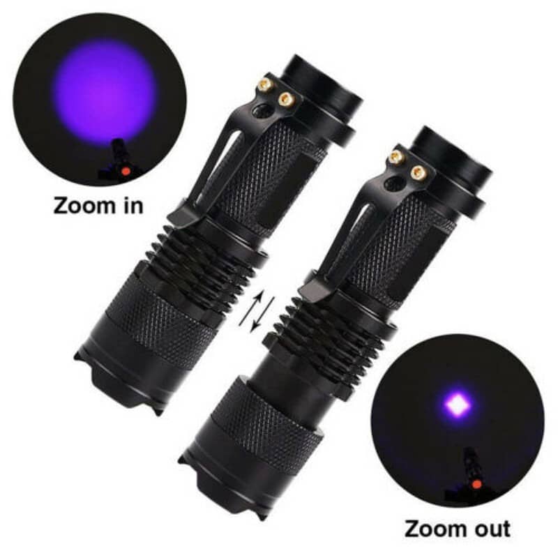 Zoomable Led UV Flashlight Torch Ultra Violet Light UV 395nm 8