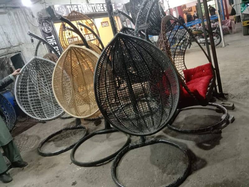 wholesale price Egg shape swing Hanging jhoola jhola Ratan chairs 2