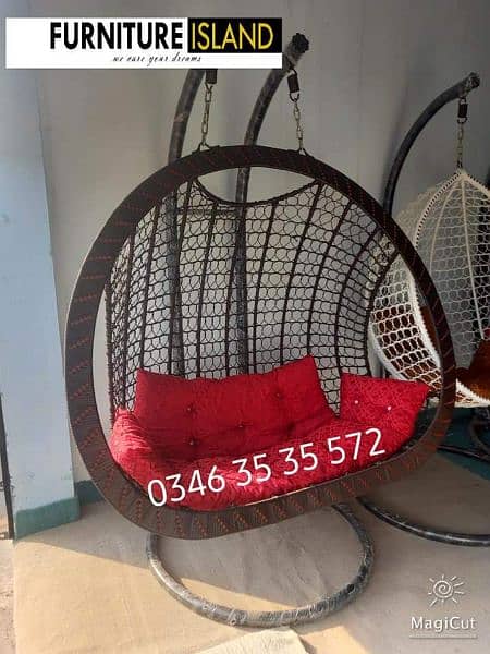 wholesale price Egg shape swing Hanging jhoola jhola Ratan chairs 4