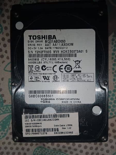 250gb hdd 7200rpm seagate+ 500 gb hard + 2 gb ram 8