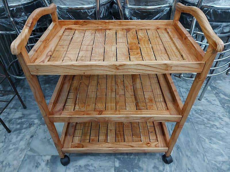 Wooden tea trolly 4