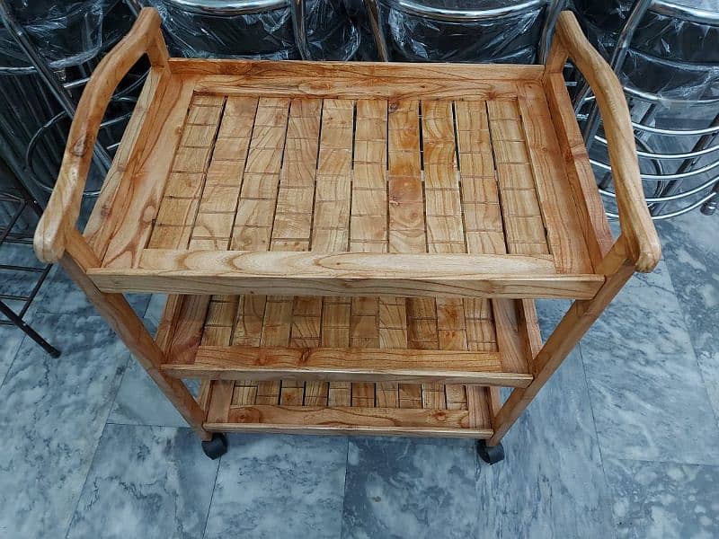 Wooden tea trolly 5