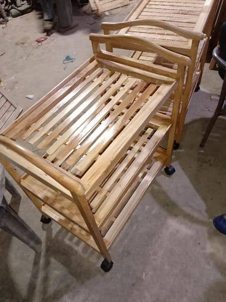 Wooden tea trolly 7