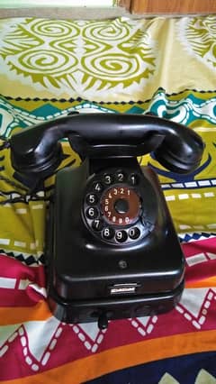 Old black German landline telephone working condition