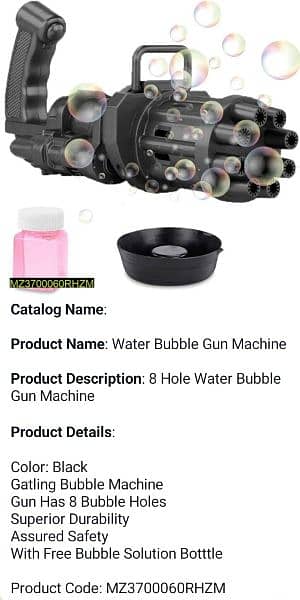 *Product Name*: Water Bubble Gun Machine 1