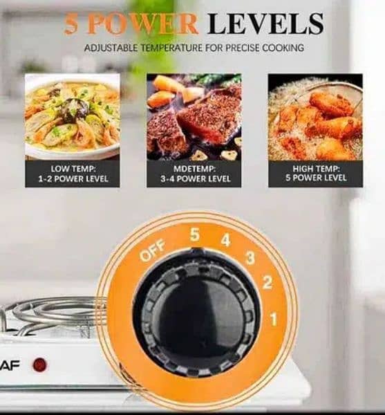 RAF Electric Stove Two Cooking Plates Electric Burner 2000 W  (White) 8