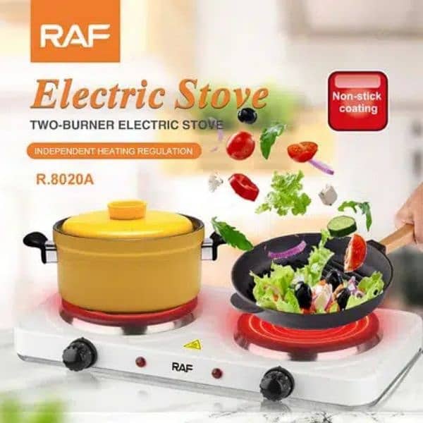 RAF Electric Stove Two Cooking Plates Electric Burner 2000 W  (White) 6