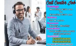 Male Staff Required For Call Center Job